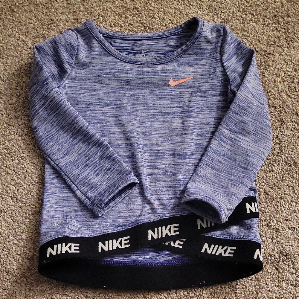 Nike Kids Heathered Blue Long Sleeve Tee
